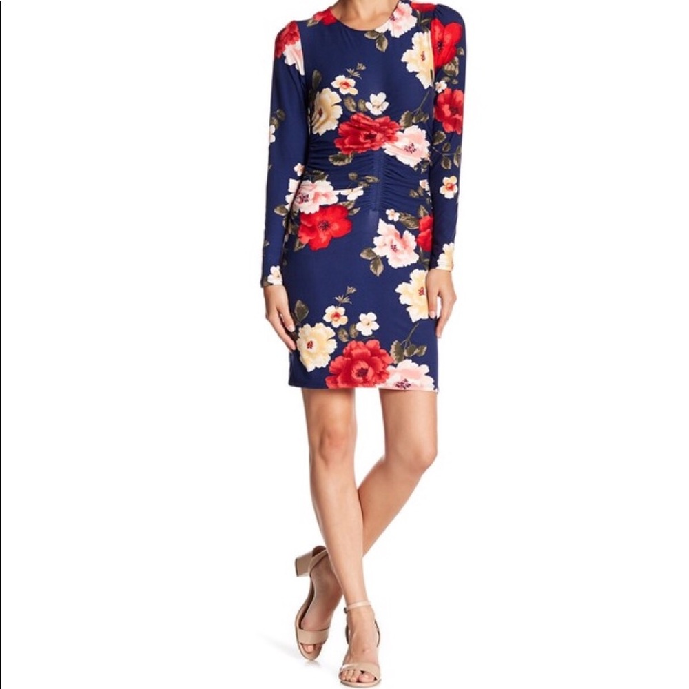 NWOT Planet Gold Floral Scoop Neck Bodycon Dress S - Picture 3 of 6